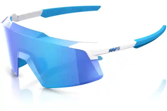 100 Percent - Fahrradbrillen - 100 Percent Aerocraft Matte White / HiPER Multilayer Mirror Lens