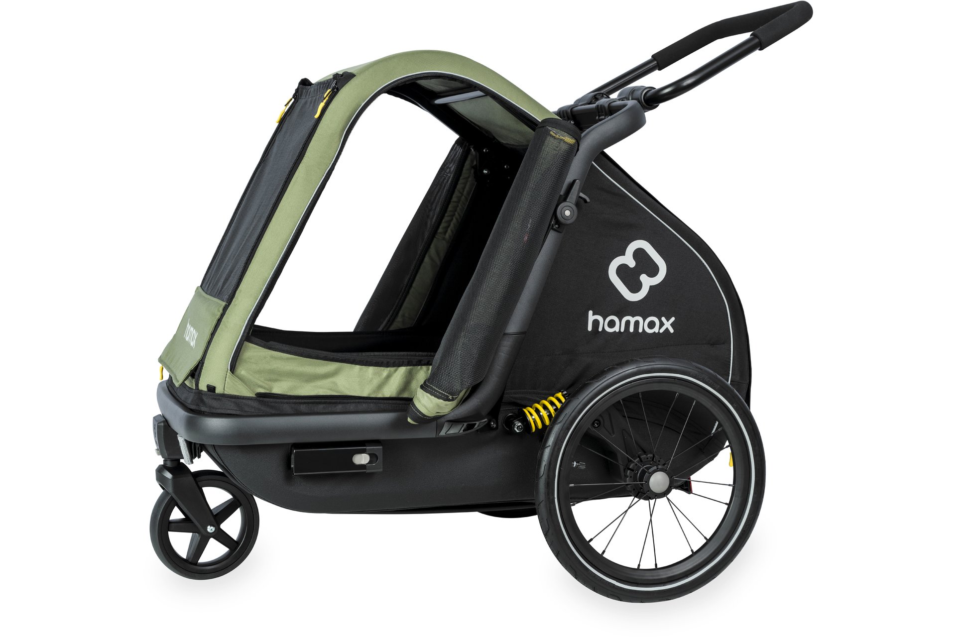 Hamax Pluto M Hundeanhänger mit Deichsel und Buggyrad