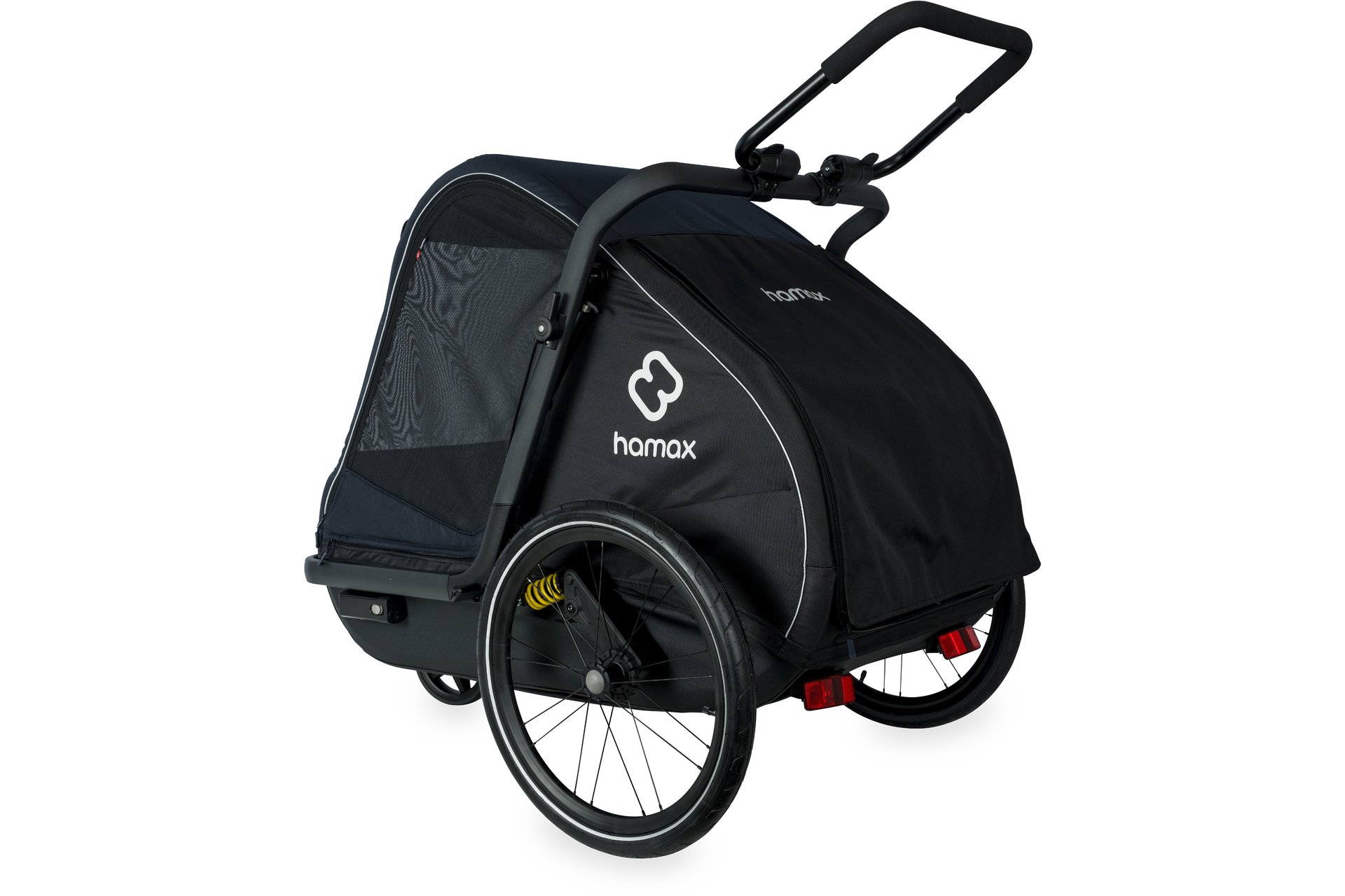 Hamax Pluto L Hundeanhänger mit Deichsel und Buggyrad