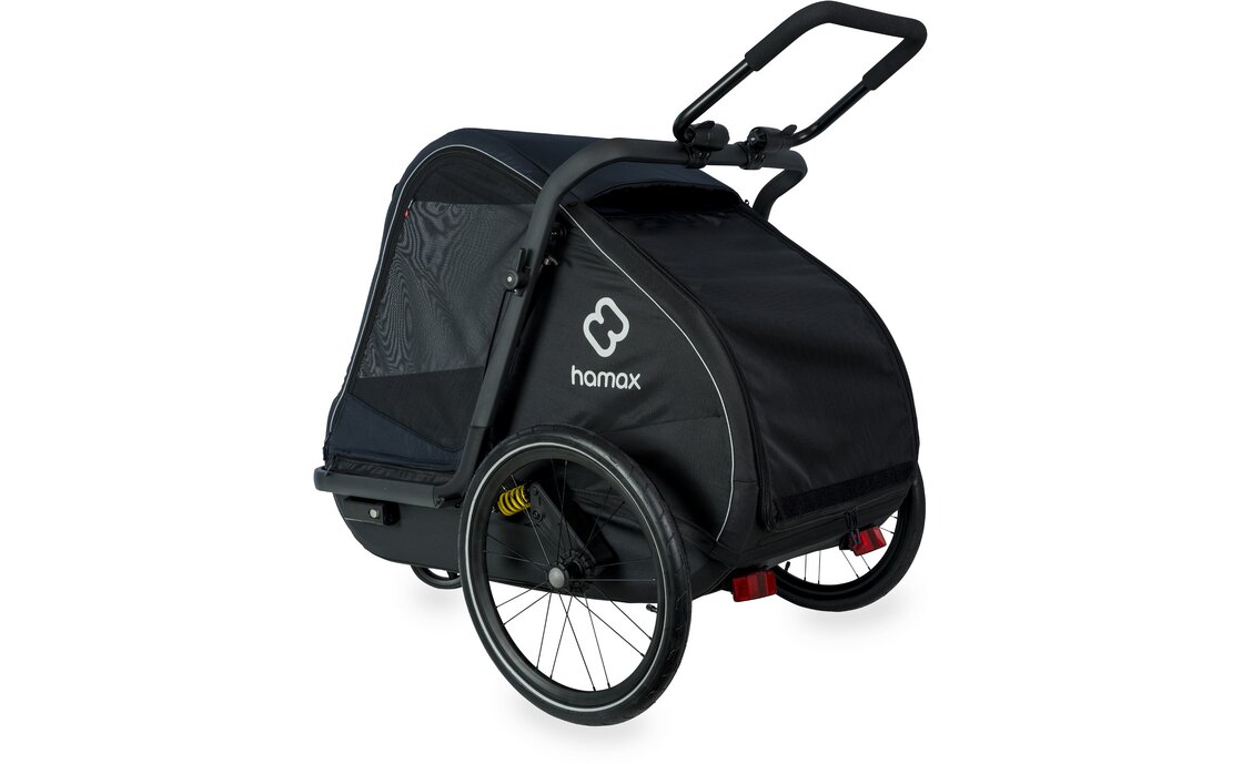 Hamax Pluto L Hundeanhänger mit Deichsel und Buggyrad