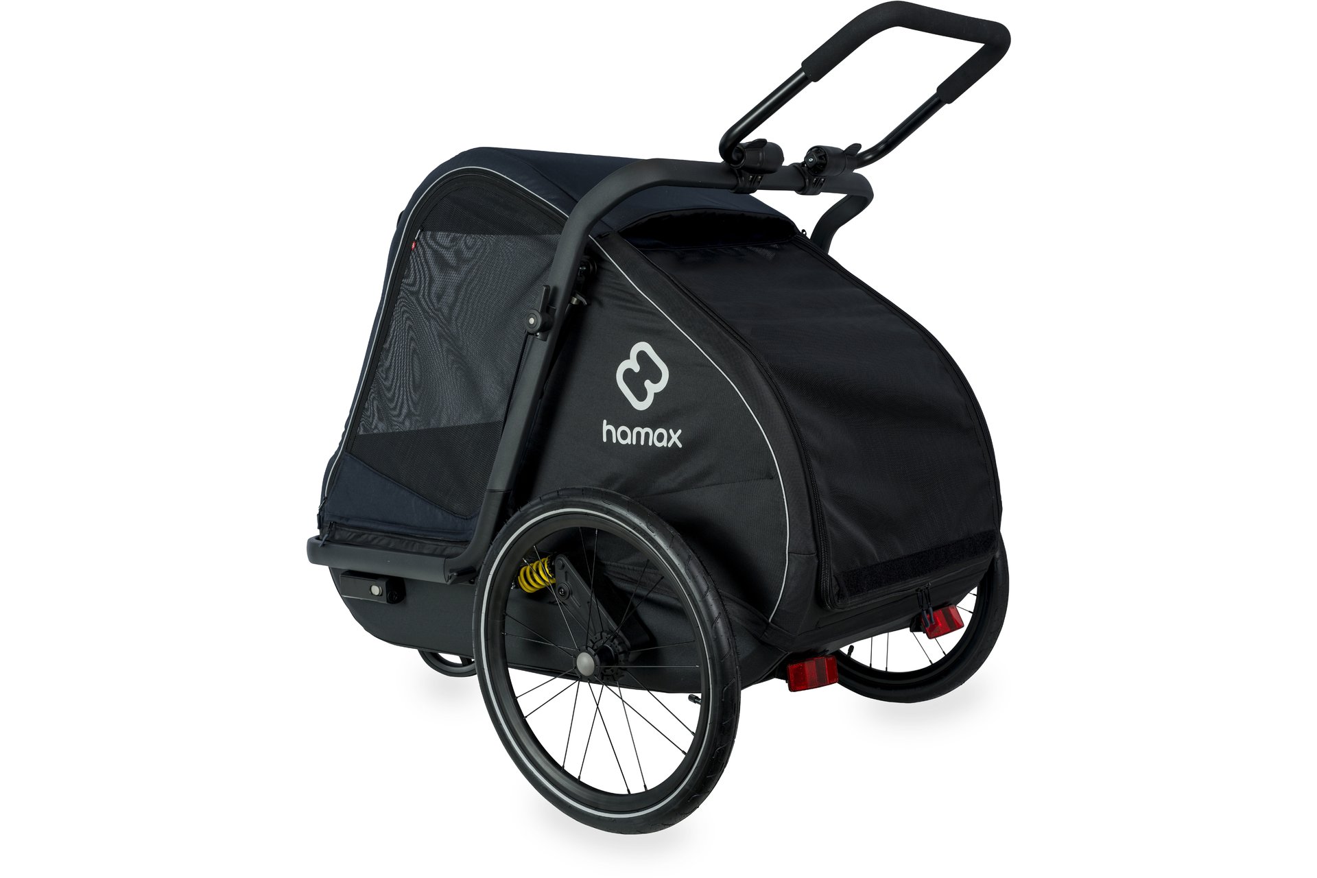 Hamax Pluto L Hundeanhänger mit Deichsel und Buggyrad