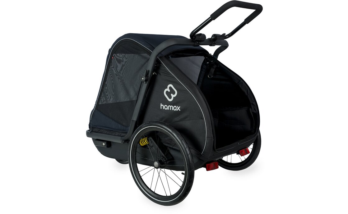 Hamax Pluto L Hundeanhänger mit Deichsel und Buggyrad