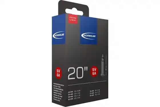 Butylkautschuk - Fahrradschläuche - Schwalbe SV6A Extra Light Schlauch 20 Zoll - 40 mm