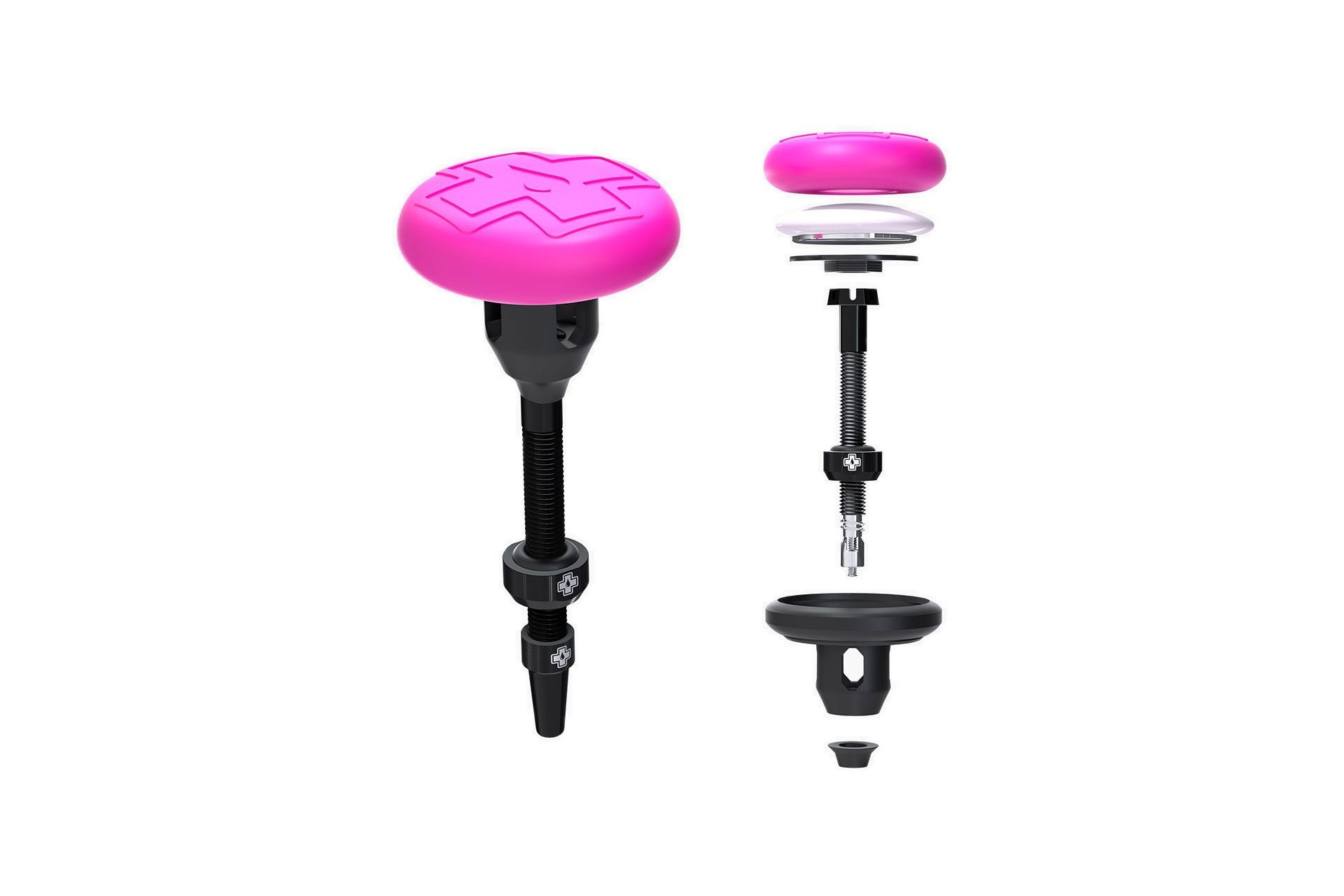 Muc-Off Tubeless Tag Holder & 44mm Valve Kit Black