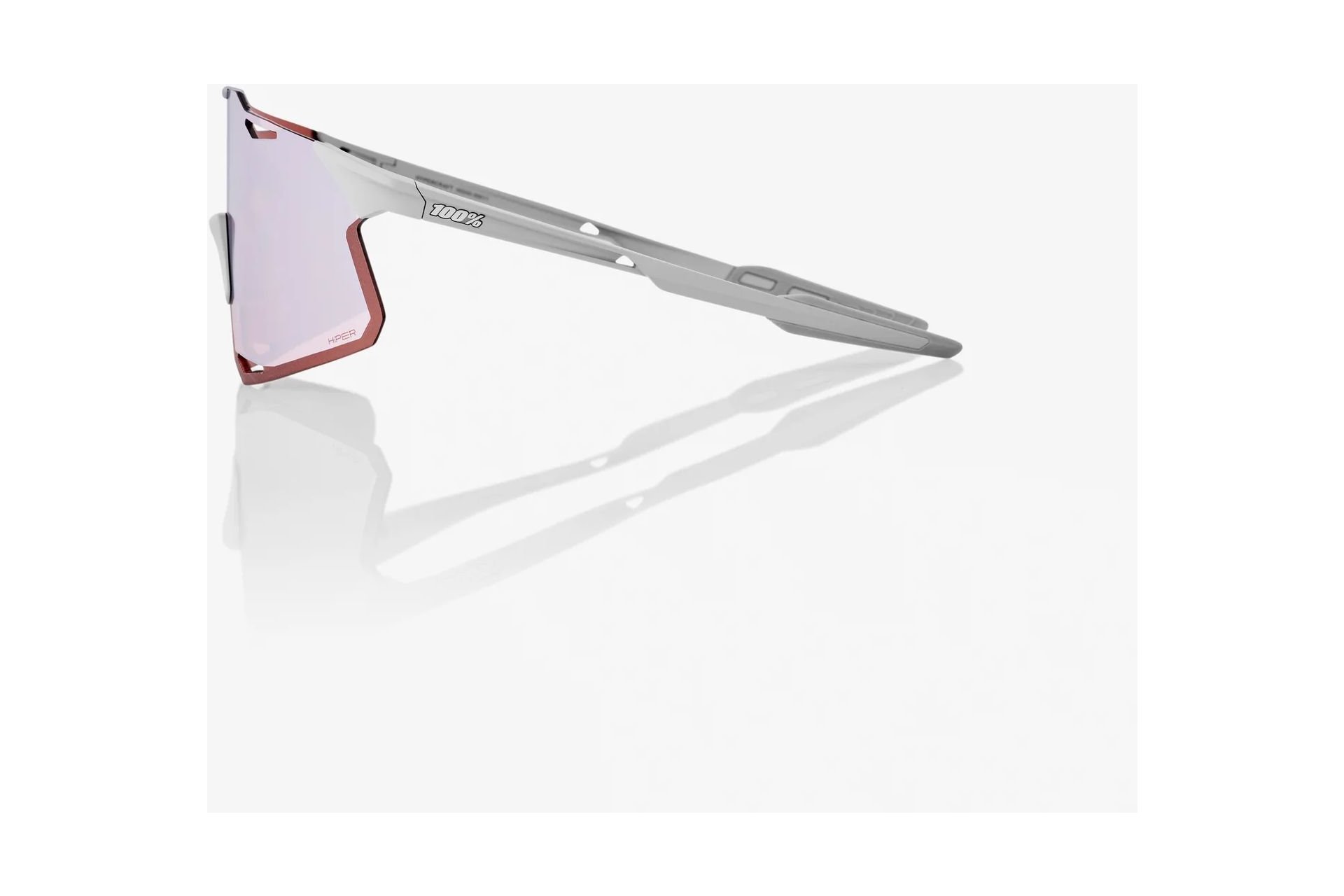 100 Percent Hypercraft Mat Stone Grey / HiPER Crimson Silver Mirror Lens