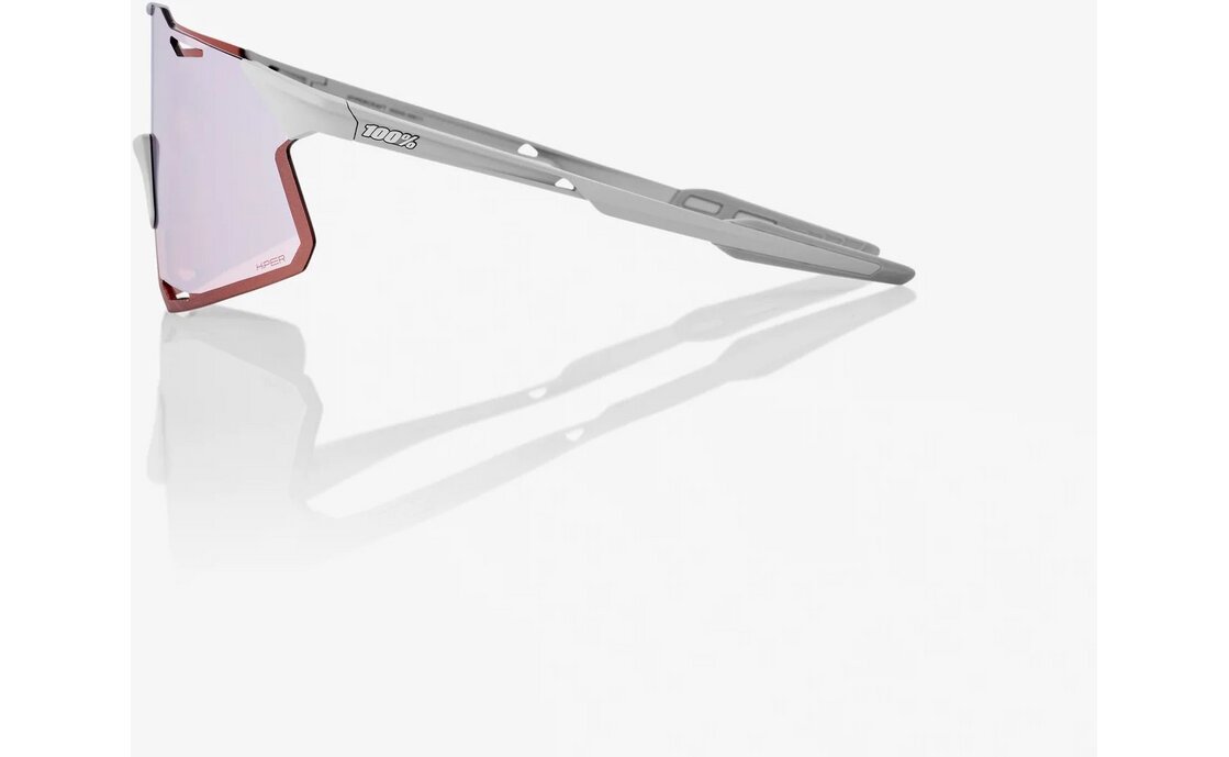 100 Percent Hypercraft Mat Stone Grey / HiPER Crimson Silver Mirror Lens