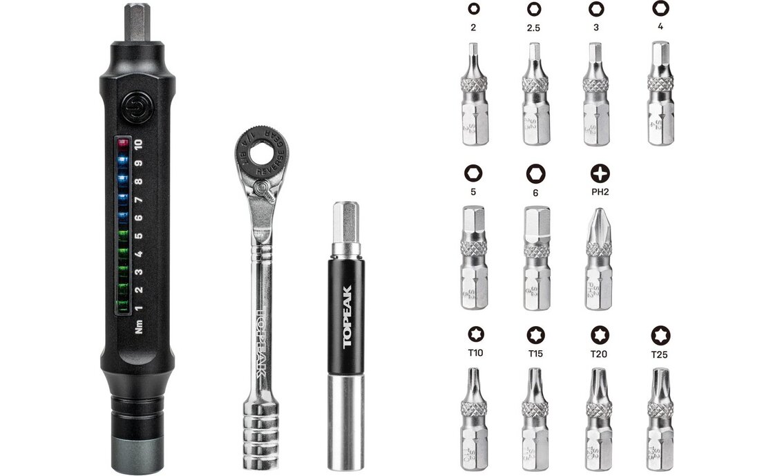 Topeak E-TorqBar Drehmoment Werkzeug Set 1-10 Nm