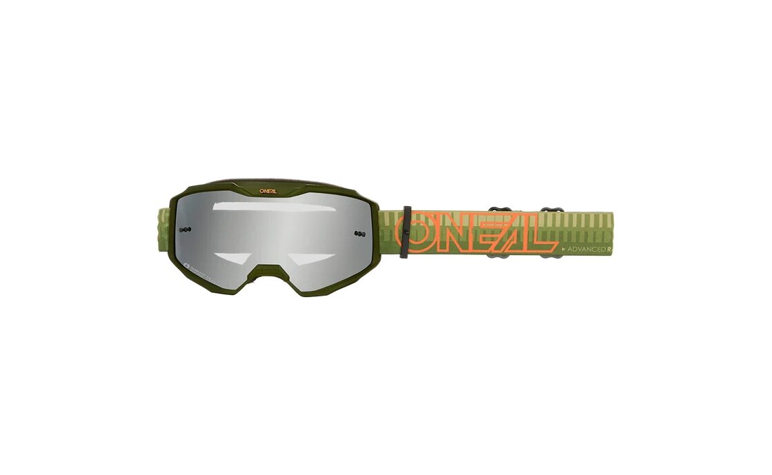 O'Neal B-10 Goggle Striped green/orange - silver mirror