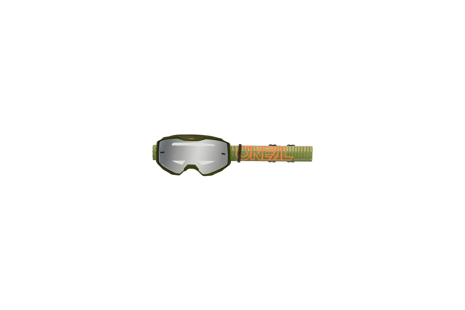 O'Neal B-10 Goggle Striped green/orange - silver mirror