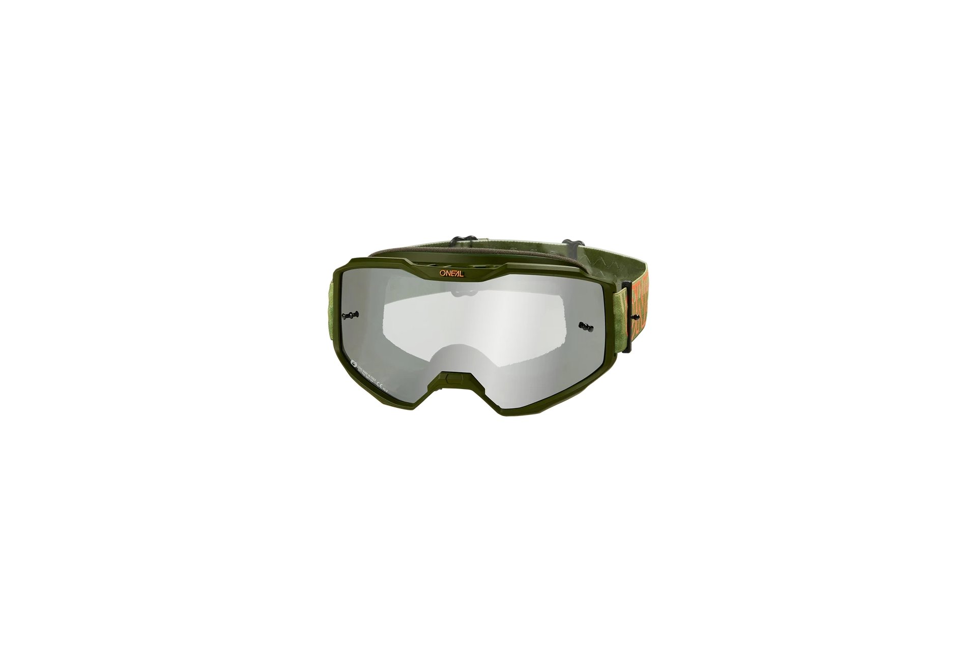 O'Neal B-10 Goggle Striped green/orange - silver mirror