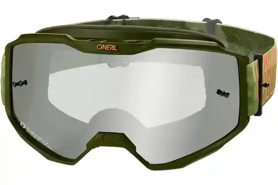 XXL Sale % - O'Neal B-10 Goggle Striped green/orange - silver mirror