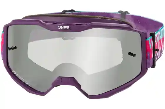XXL Sale % - O'Neal B-10 Youth Goggle Striped pink/purple - silver mirror