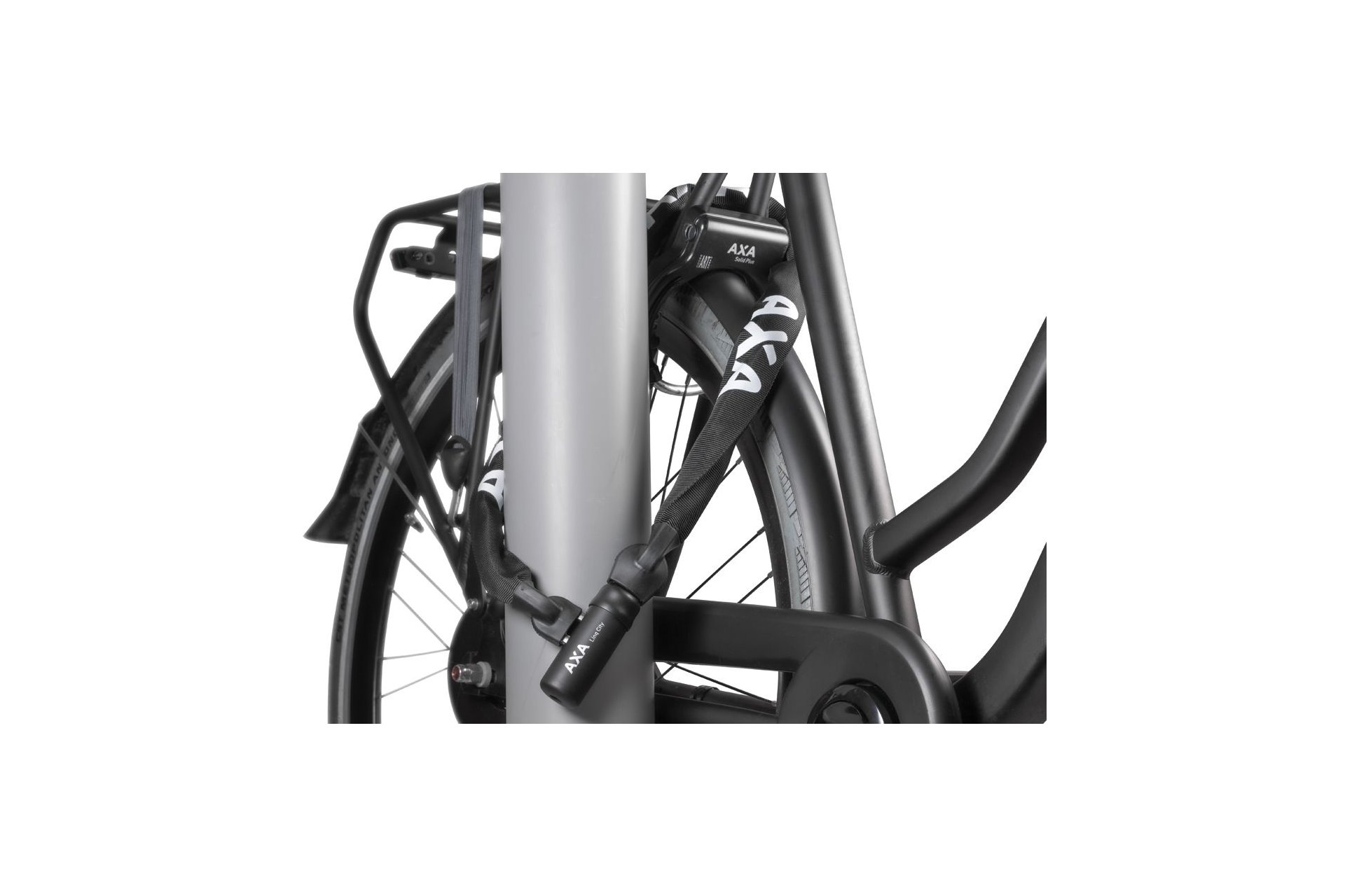 AXA Set Solid Plus Rahmenschloss + Linq City 100 Kette