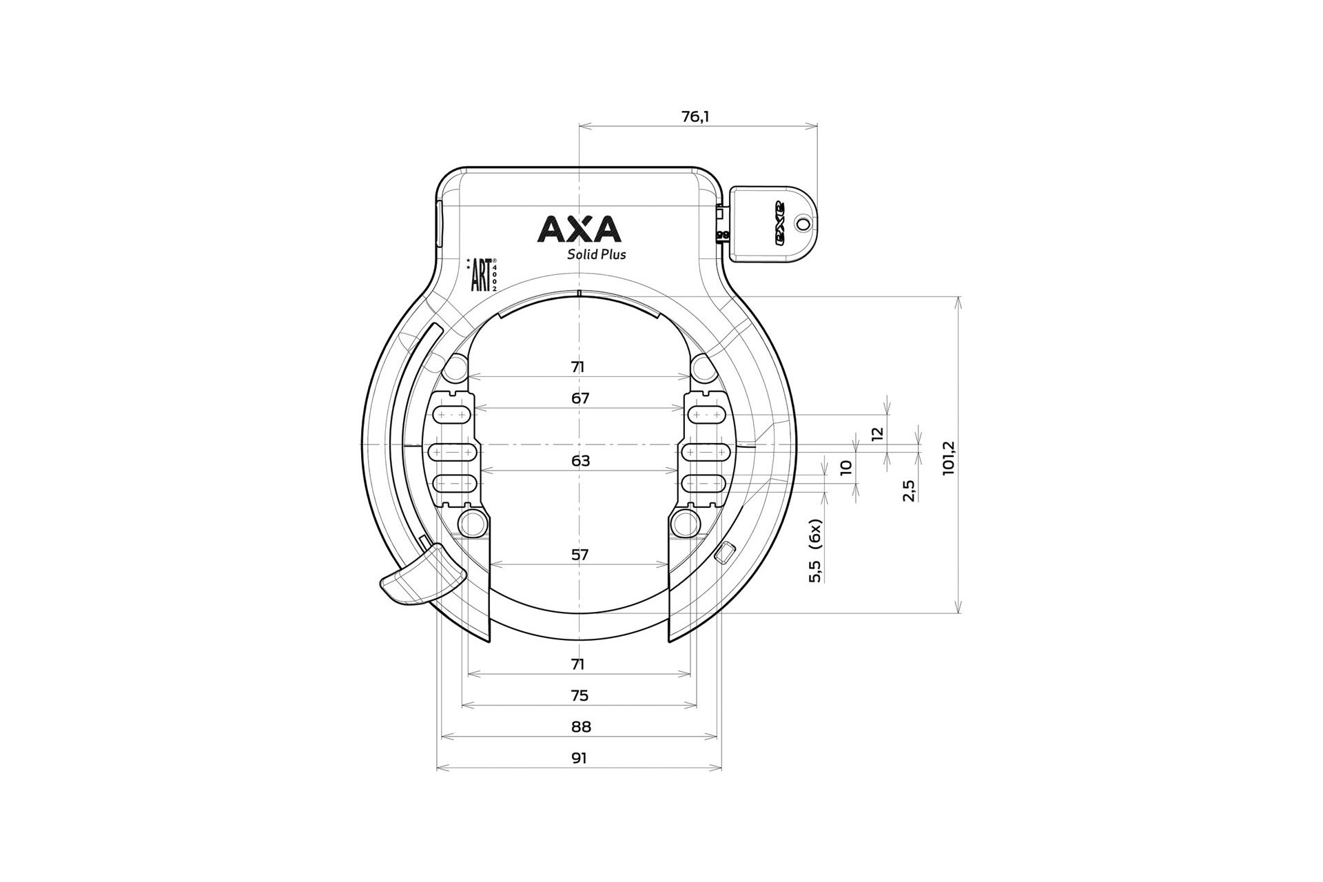 AXA Set Solid Plus Rahmenschloss + Linq City 100 Kette
