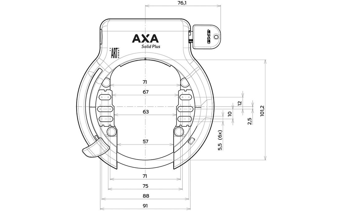 AXA Set Solid Plus Rahmenschloss + Linq City 100 Kette