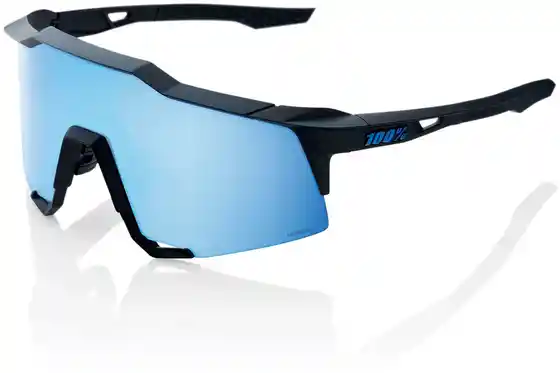100 Percent - Fahrradbrillen - 100 Percent Speedcraft Matte Black / HiPER Blue Mirror Lens