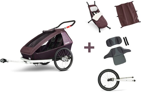 Kinderanhänger - Croozer Kid Vaaya 2, Allseason-Geschwisterbundle