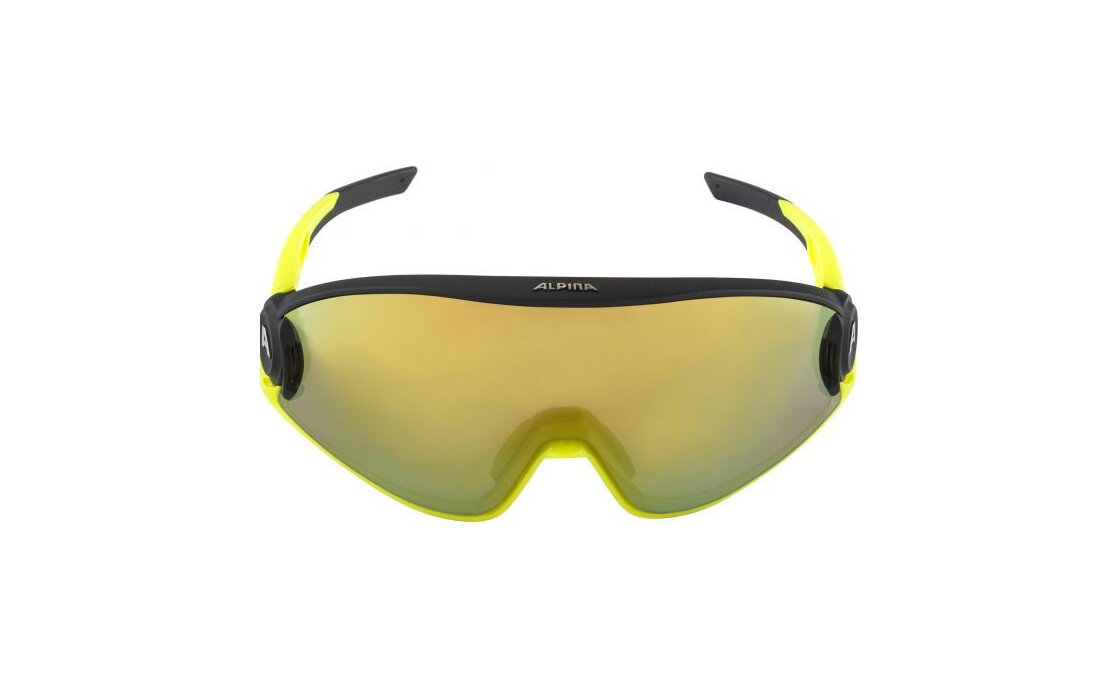 Alpina 5W1NG Q black neon yellow matt / yellow mirror lens