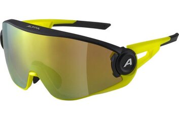 Fahrradbrillen - Alpina 5W1Ng Q black neon yellow matt / yellow mirror