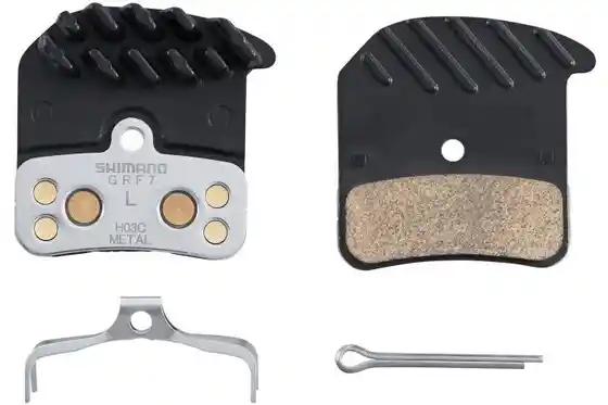 Bremsbeläge für Scheibenbremsen - Shimano Scheibenbremsbeläge H03C Metall Kühlrippen