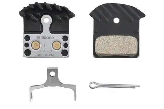 Bremsbeläge für Scheibenbremsen - Shimano Scheibenbremsbeläge J04C-MF Metall mit Kühlrippen