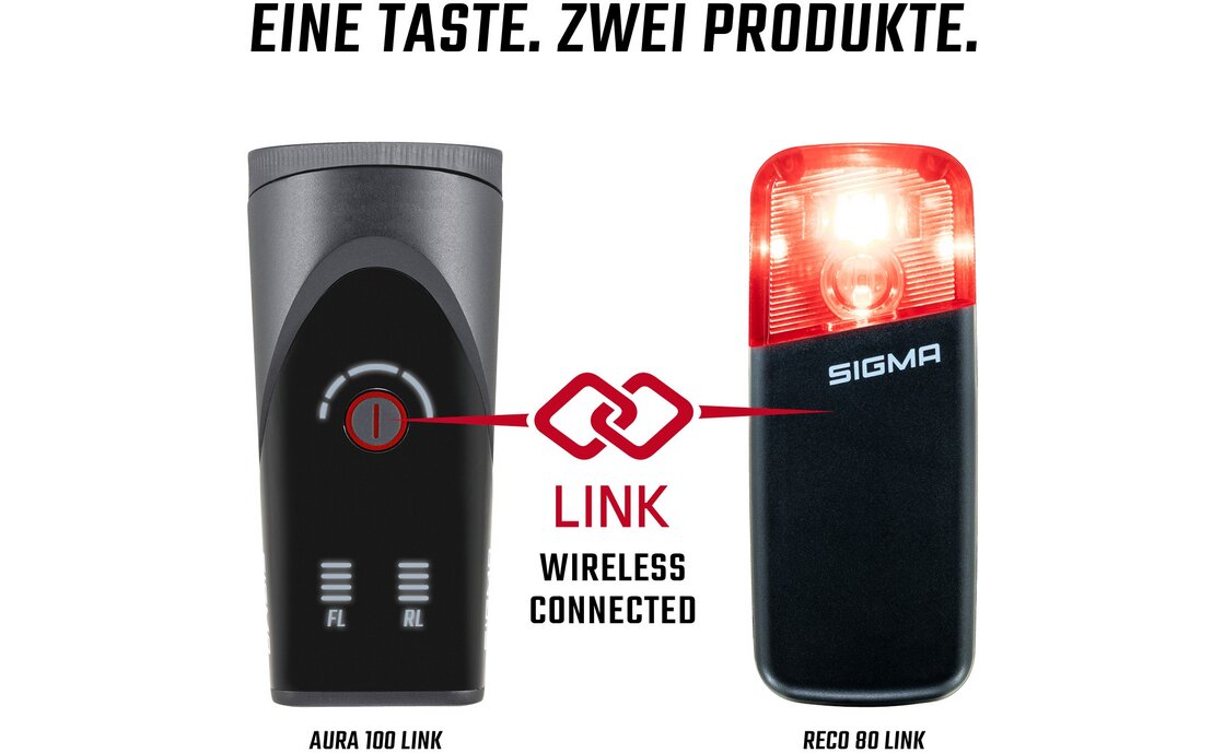 Sigma Aura 120 & Reco 80 Link Beleuchtungsset - StVZO