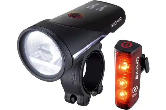 Fahrradzubehör - Sigma Aura 100 & Blaze Link Beleuchtungsset Screw Mount - StVZO