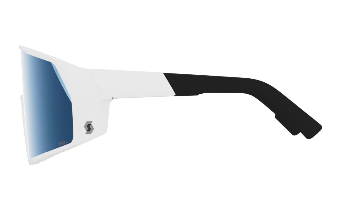 Scott Pro Shield white matt - AMP beryl blue chrome S3