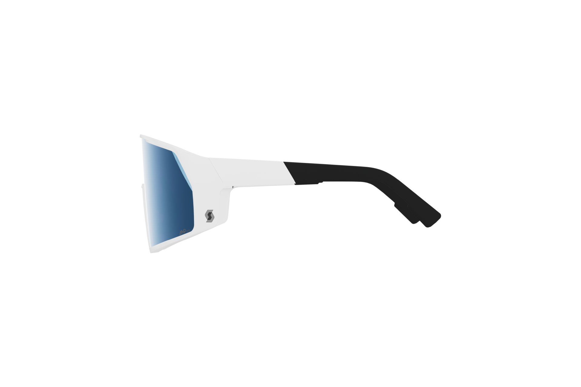 Scott Pro Shield white matt - AMP beryl blue chrome S3