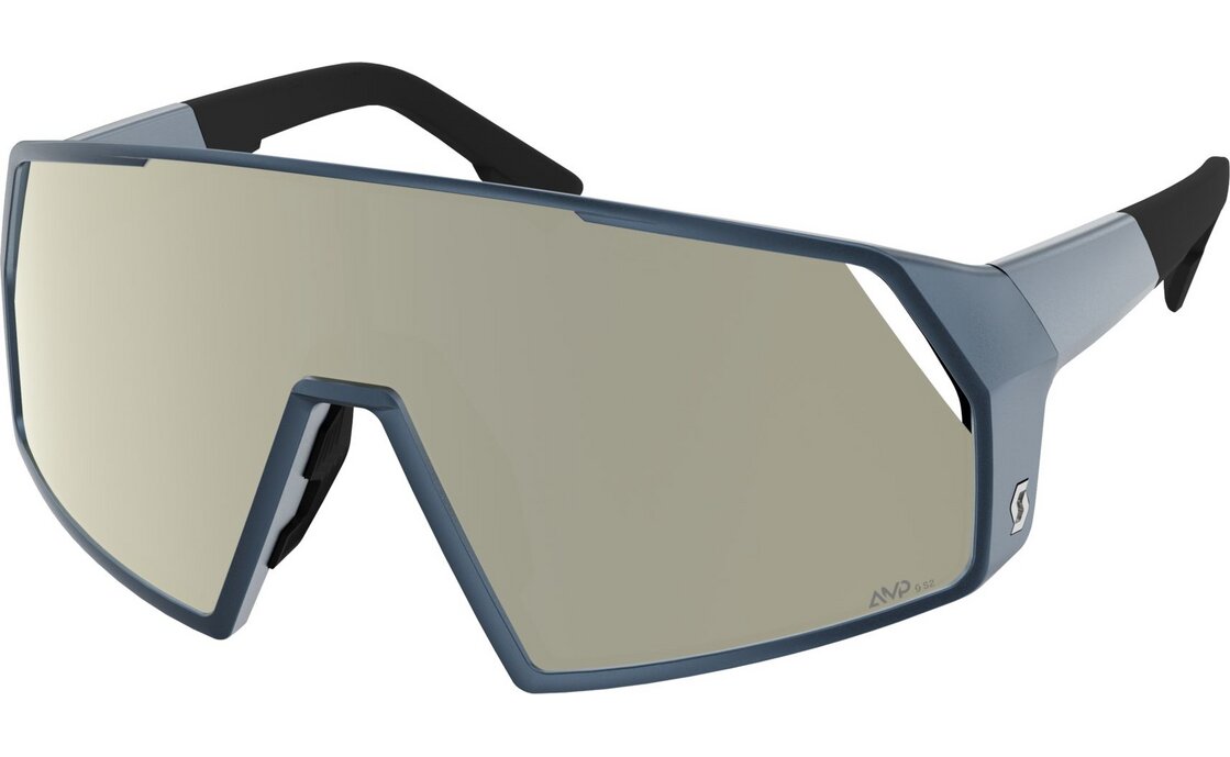 Scott Pro Shield metallic blue - AMP white chrome S2