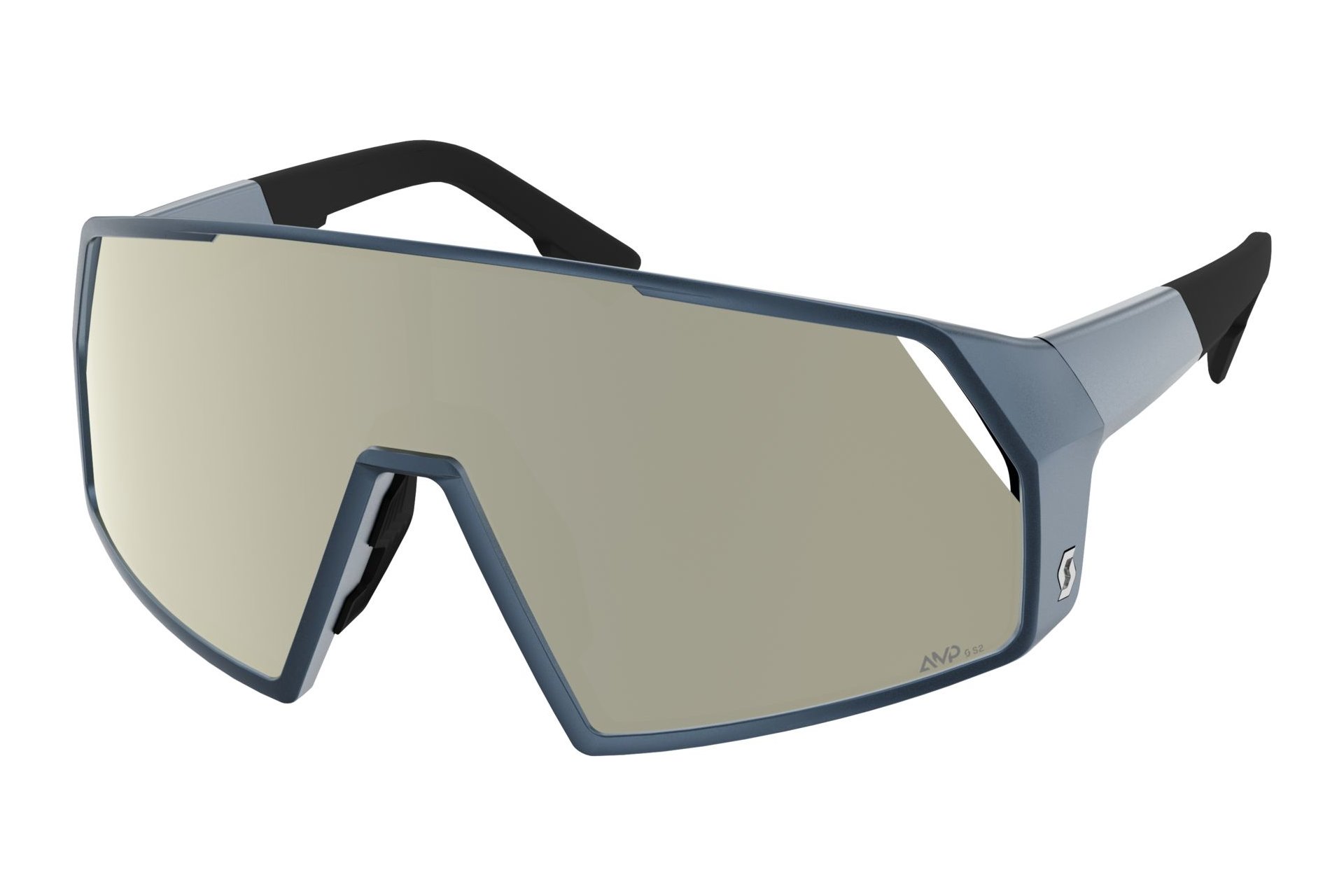 Scott Pro Shield metallic blue - AMP white chrome S2