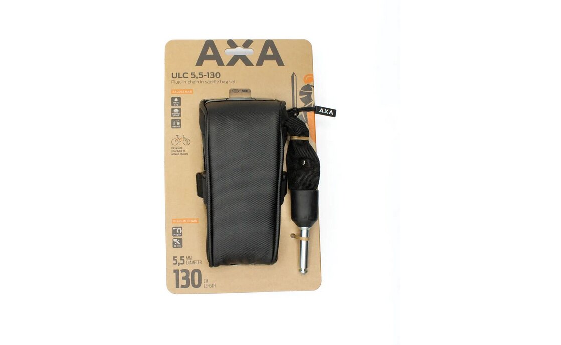 AXA ULC 130 Einsteckkette 130cm + Satteltasche