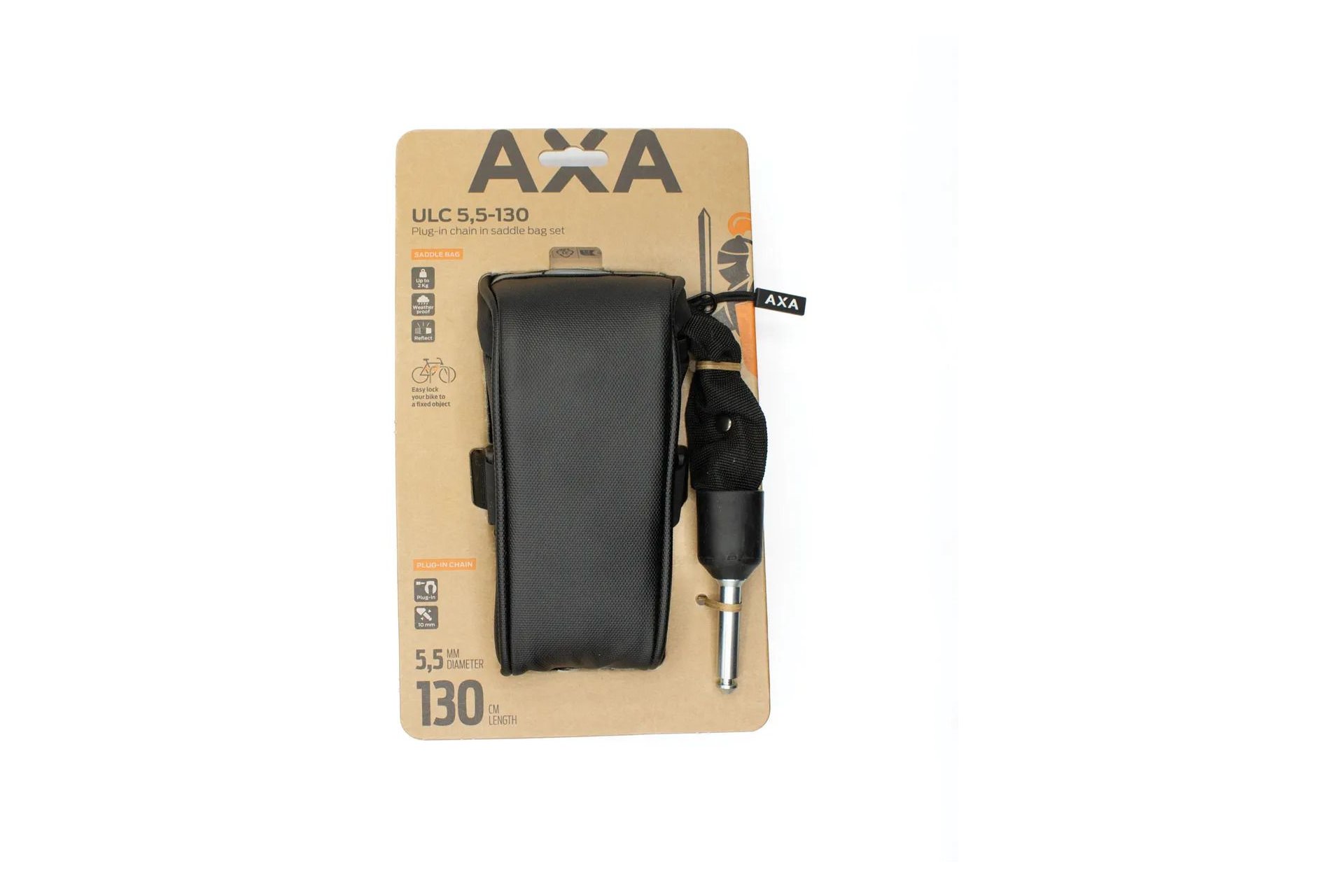 AXA ULC 130 Einsteckkette 130cm + Satteltasche