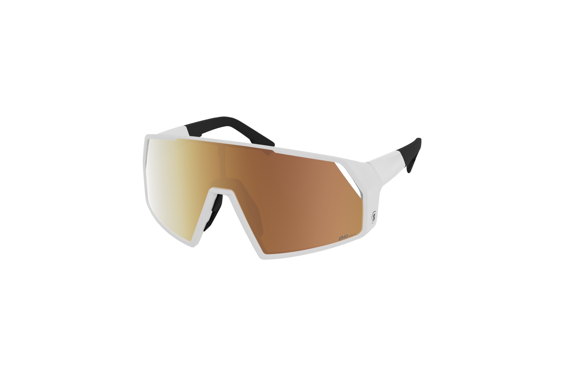 Scott Pro Shield LS white matt - AMP LS gold chrome S1-3