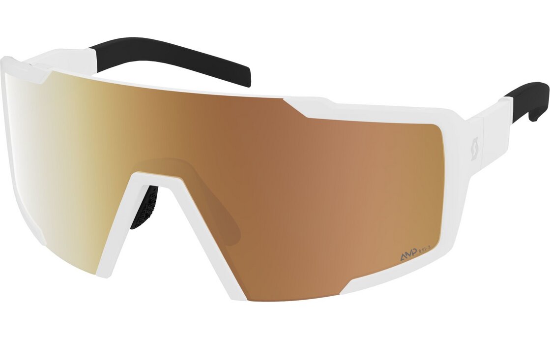 Scott Shield Compact LS white matt - AMP LS gold chrome S1-3