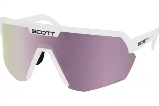 XXL Sale % - Scott Sport Shield Mattweiß - AMP Lavendel verspiegelt S3