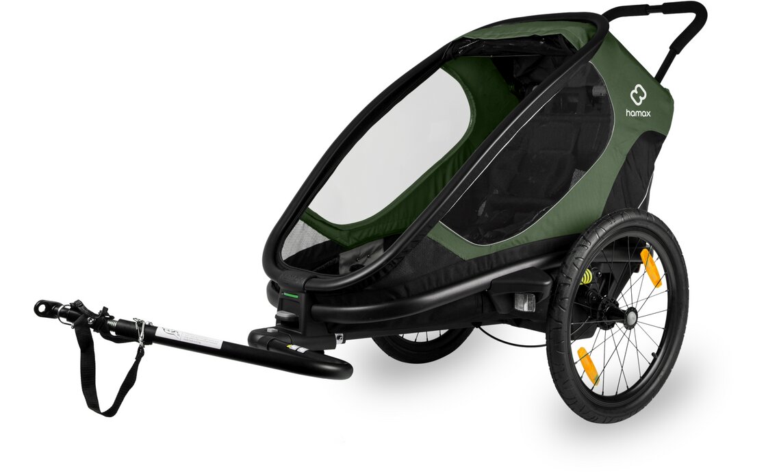 Hamax Outback One mit Deichsel und Buggyrad