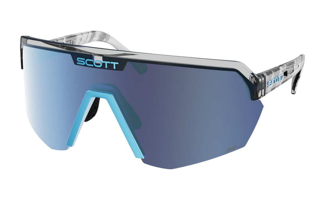 Scott Sport Shield black/neon blue - AMP beryl blue chrome S3
