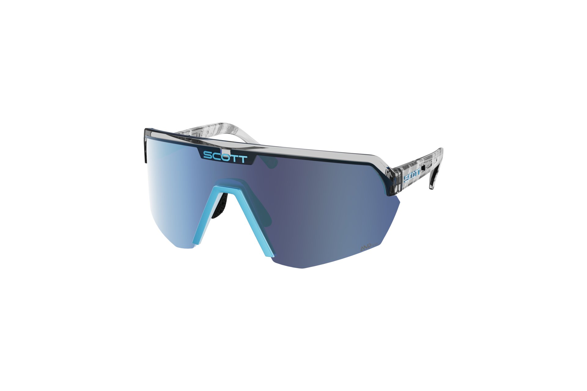 Scott Sport Shield black/neon blue - AMP beryl blue chrome S3