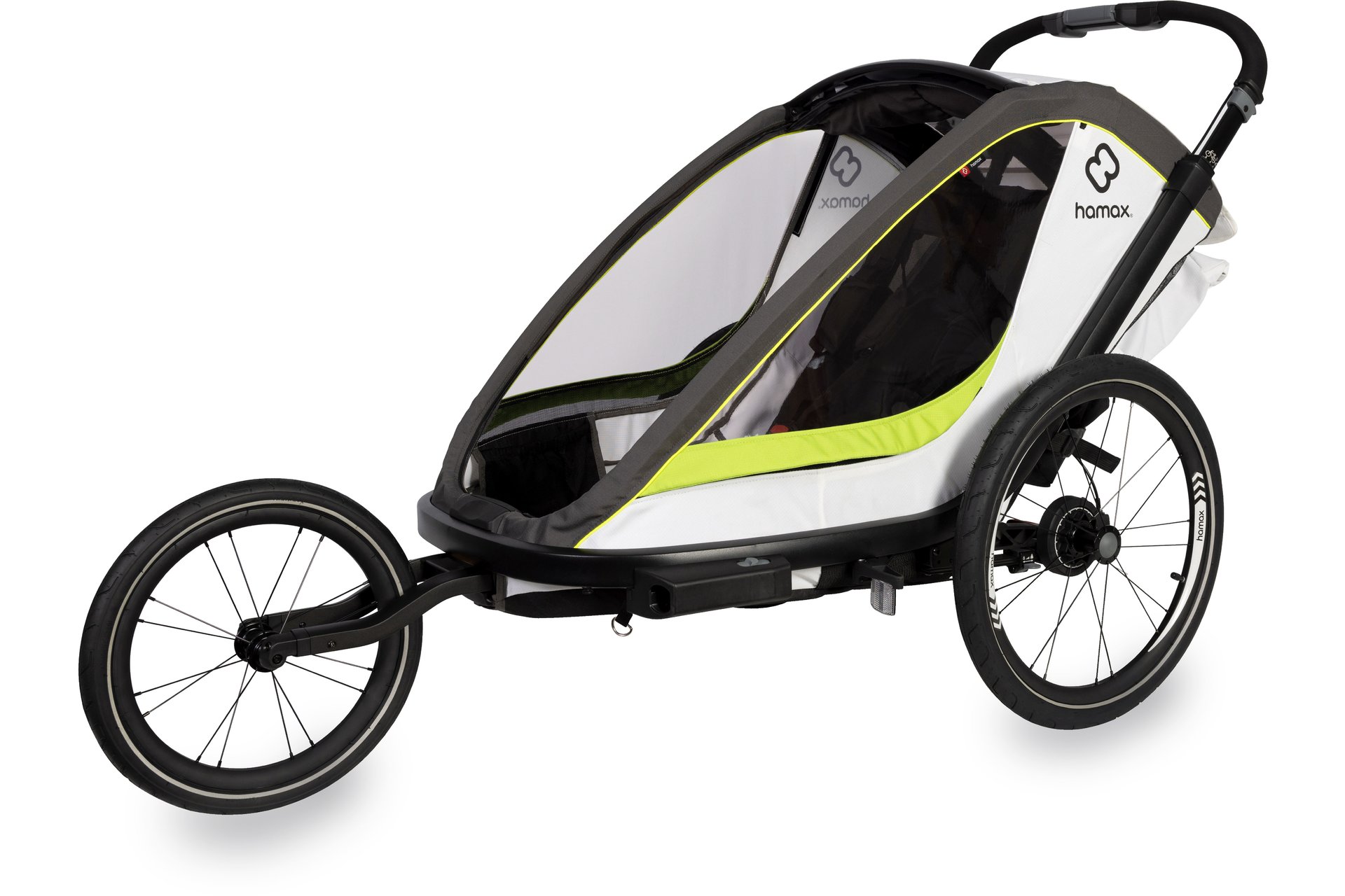 Hamax Breeze Two mit Deichsel und Buggyrad