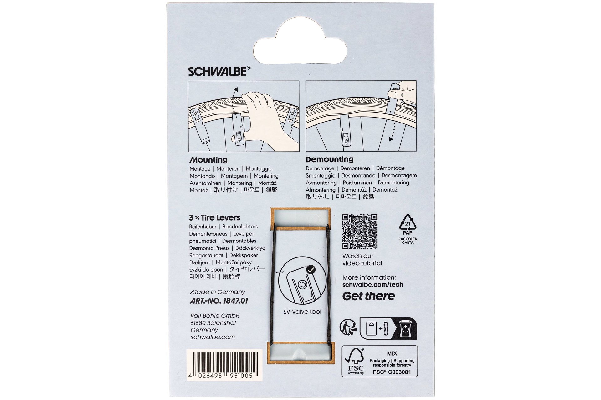 Schwalbe Reifenheber Set - 3 St&uuml;ck