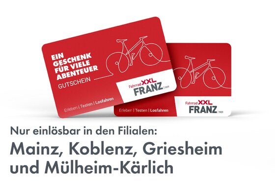 Geschenkideen zu Weihnachten - Gutschein Fahrrad XXL Franz