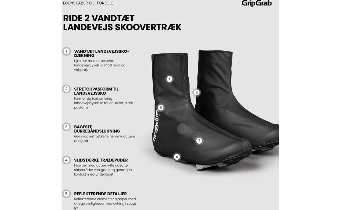 GRIPGRAB RIDE 2 wasserdichte Rennrad-&Uuml;berschuhe