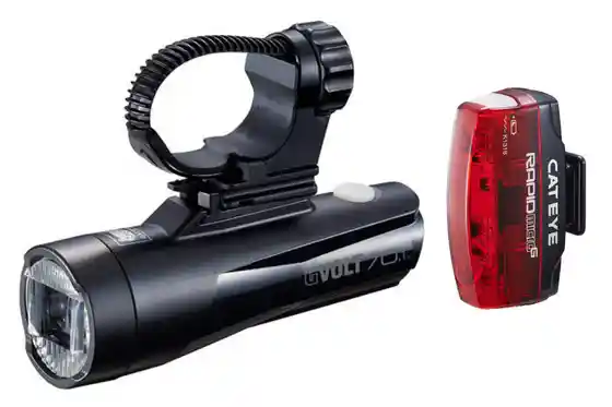 Akku Beleuchtung - Cateye GVolt 70.1 / Micro G Beleuchtungsset