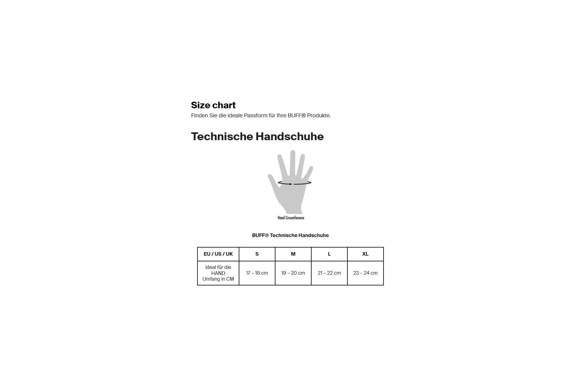 BESTIMME DEINE PASSENDE GR&Ouml;&szlig;E