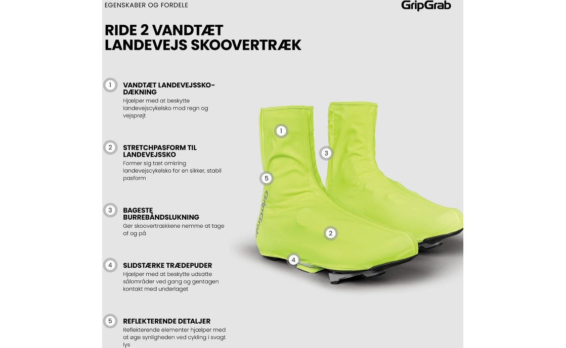 GRIPGRAB RIDE 2 wasserdichte Rennrad-&Uuml;berschuhe