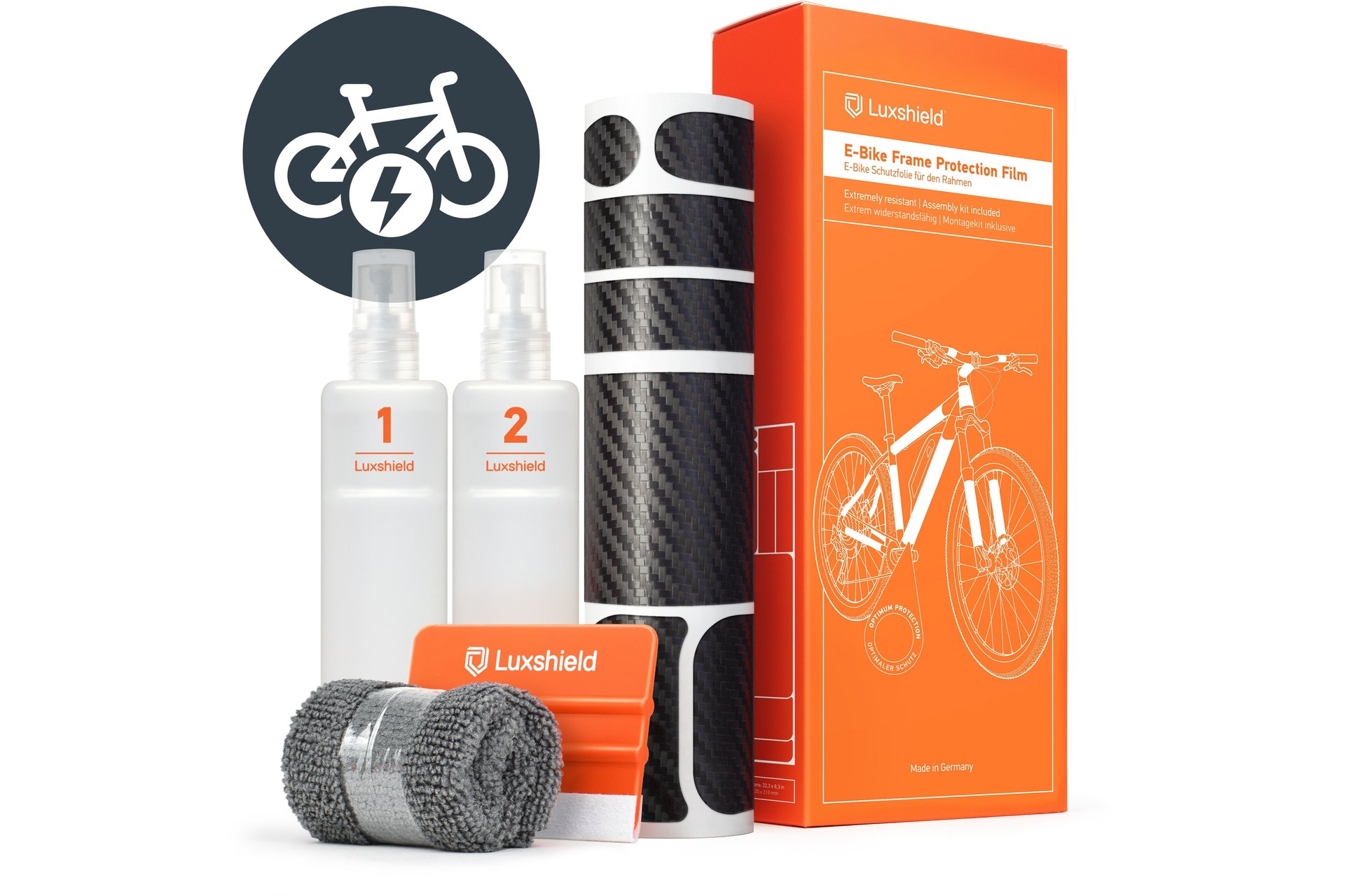 Luxshield Rahmenschutzfolie E-Bike Universal 20-Teilig