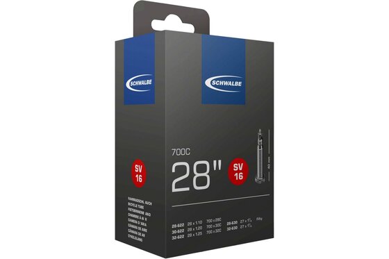 28 Zoll - Fahrradschläuche - Schwalbe SV16 Schlauch 28 Zoll - 40 mm