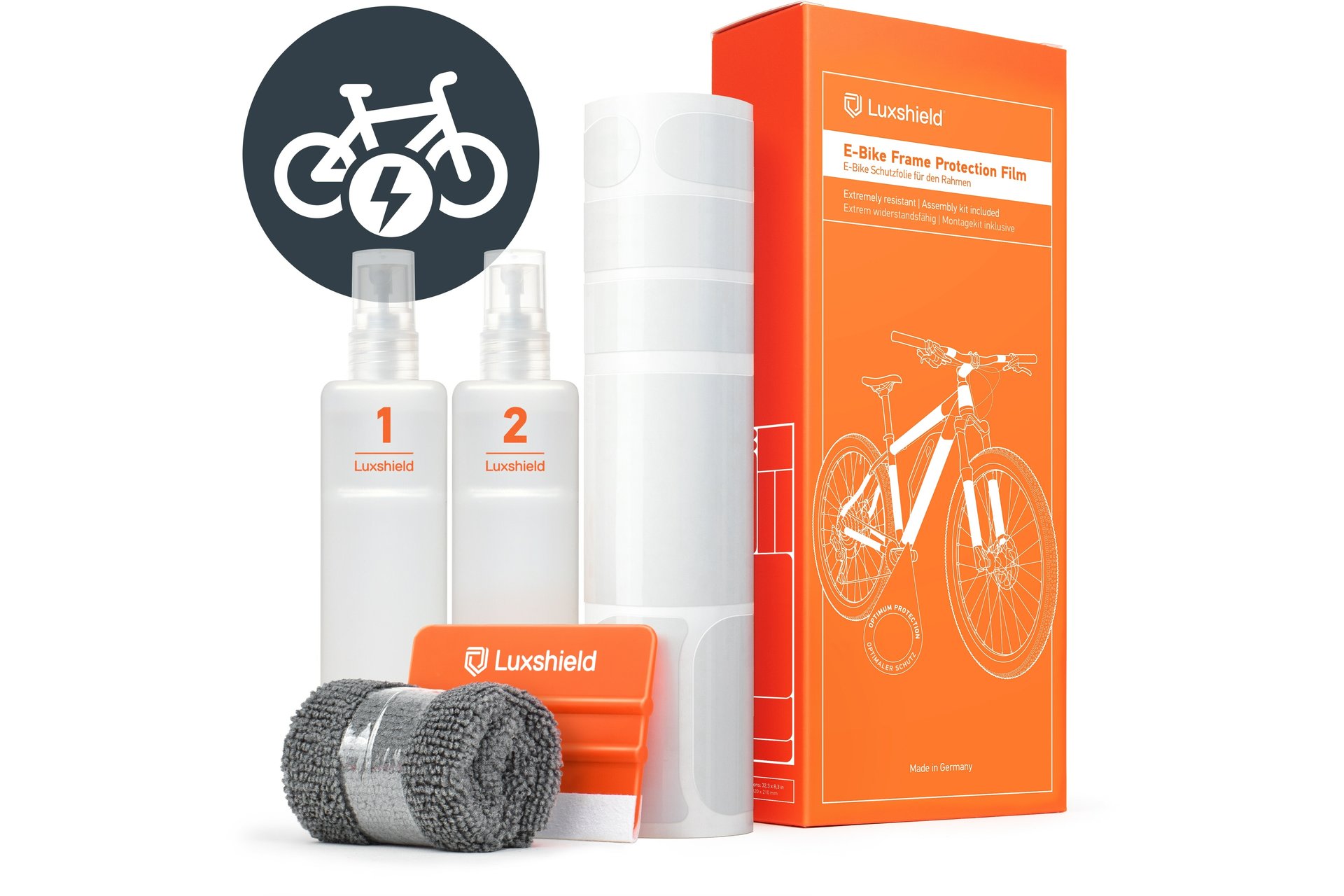 Luxshield Rahmenschutzfolie E-Bike Universal 20-Teilig