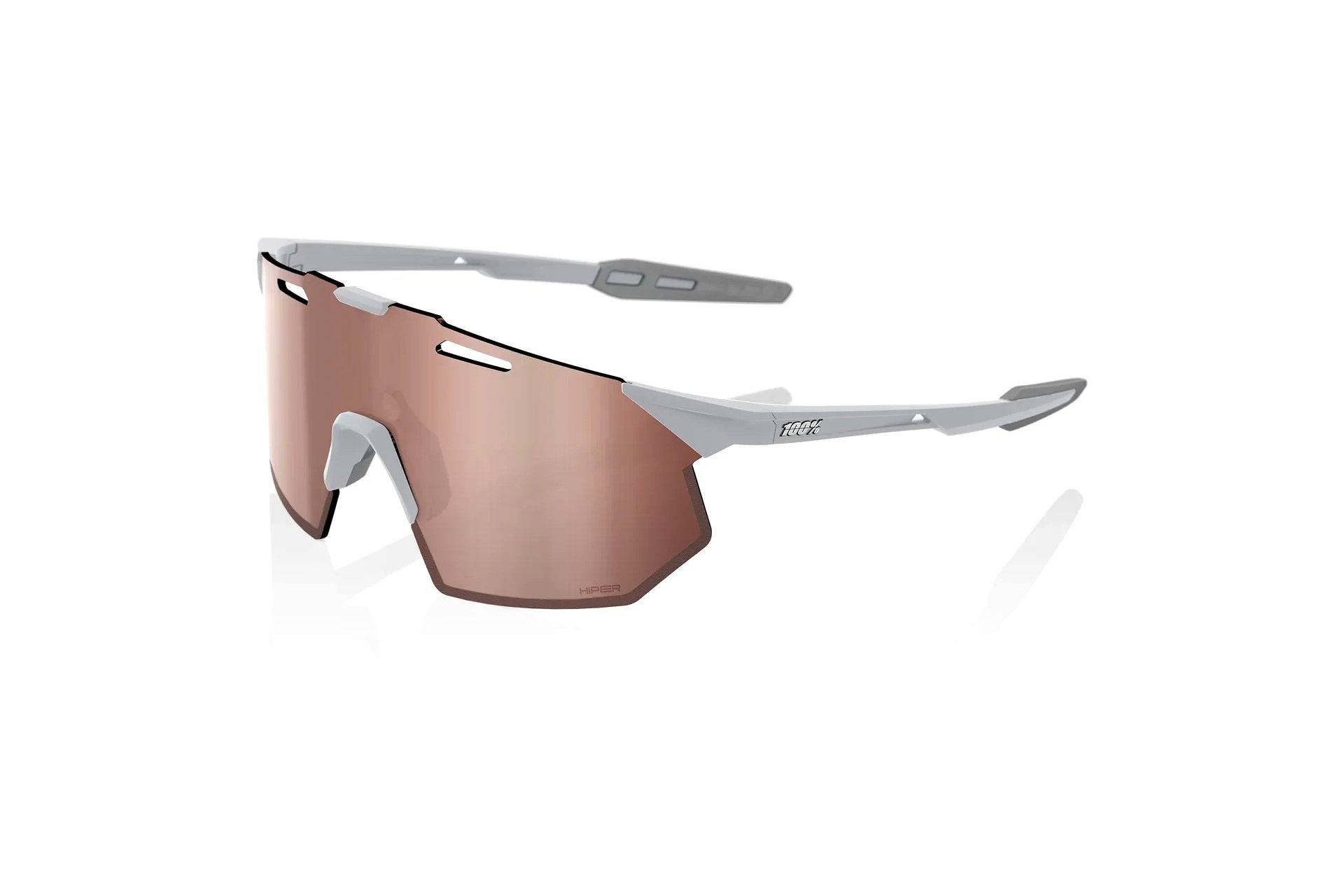 100 Percent Hypercraft SQ Matte Stone Grey / HiPER Crimson Silv Mir Lens